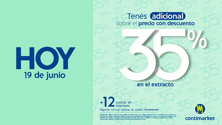 35% solo hoy 19 de Junio CrediMarket.